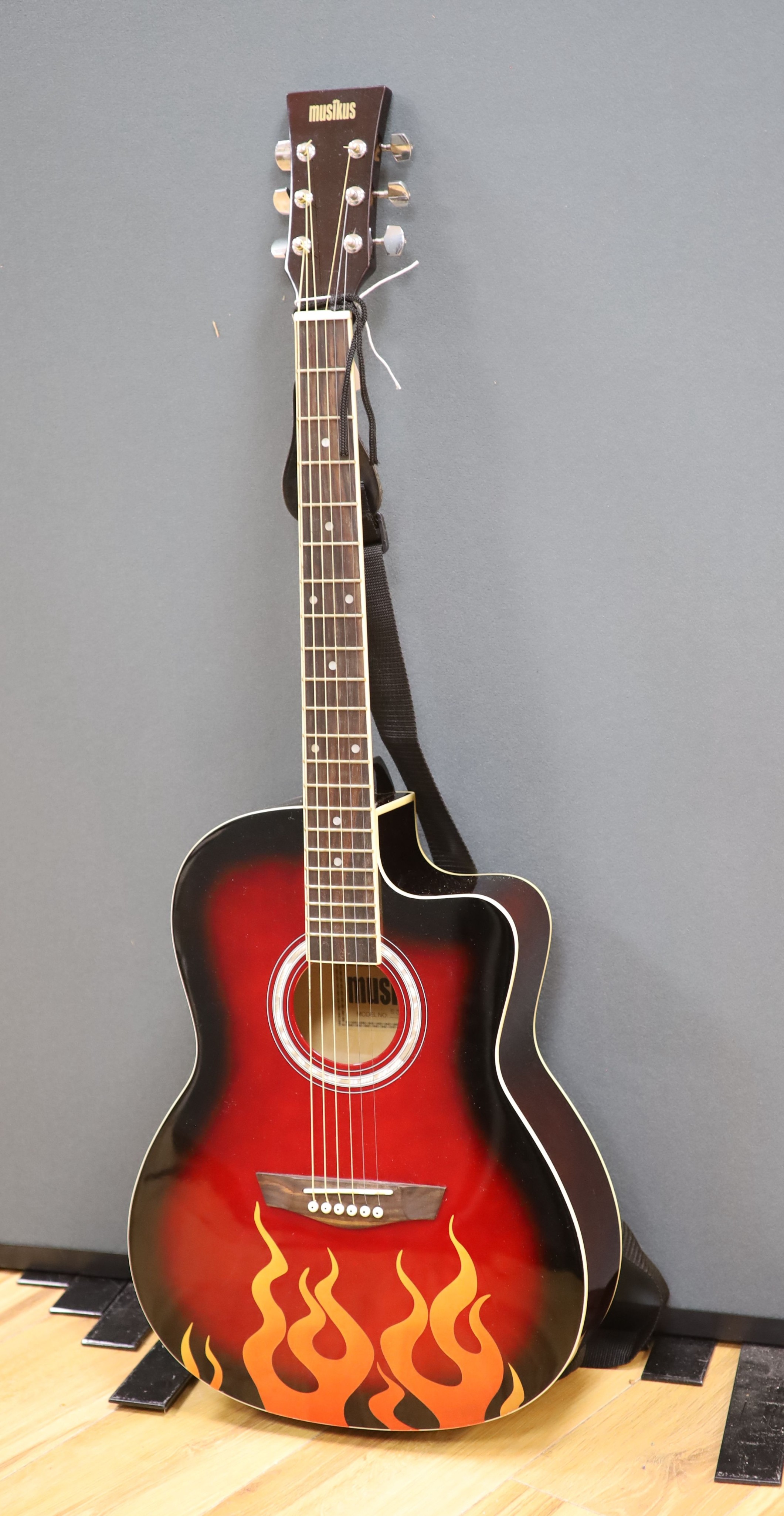 Musikus Flameburst acoustic guitar